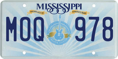 MS license plate MOQ978