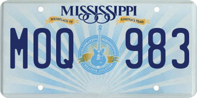 MS license plate MOQ983