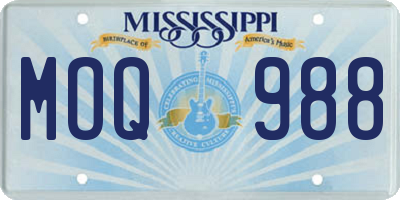 MS license plate MOQ988