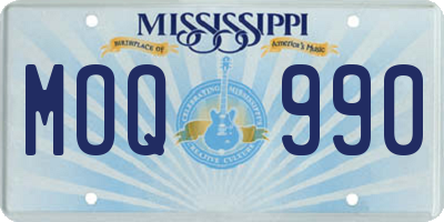 MS license plate MOQ990