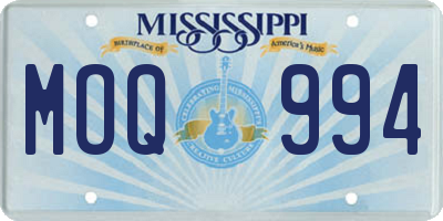 MS license plate MOQ994