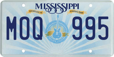 MS license plate MOQ995