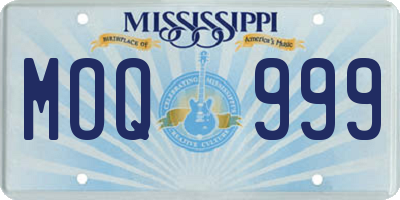 MS license plate MOQ999