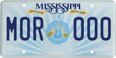 MS license plate MOR000