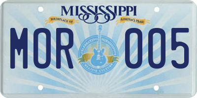 MS license plate MOR005