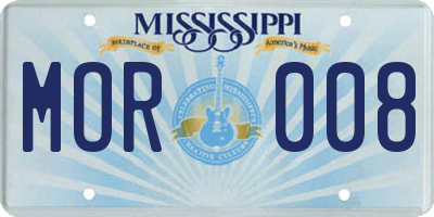 MS license plate MOR008