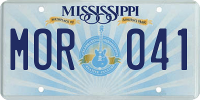 MS license plate MOR041