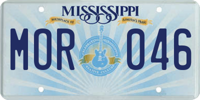 MS license plate MOR046
