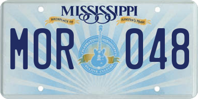MS license plate MOR048
