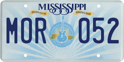 MS license plate MOR052