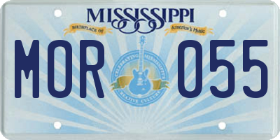 MS license plate MOR055