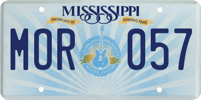MS license plate MOR057