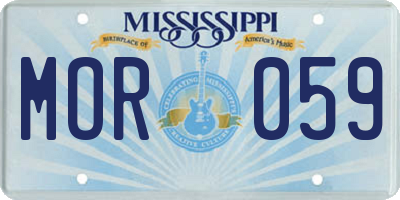 MS license plate MOR059