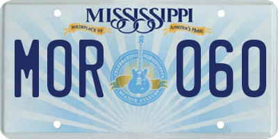 MS license plate MOR060