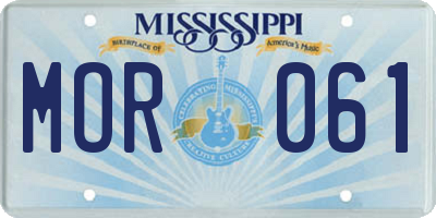 MS license plate MOR061