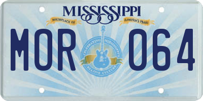 MS license plate MOR064