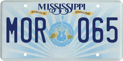MS license plate MOR065
