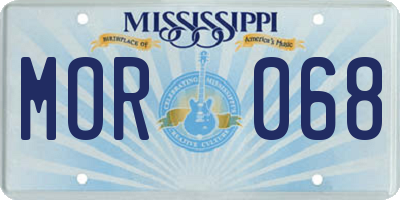 MS license plate MOR068