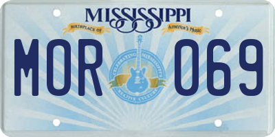 MS license plate MOR069