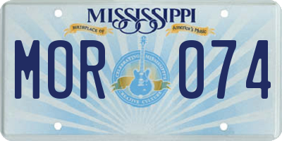 MS license plate MOR074