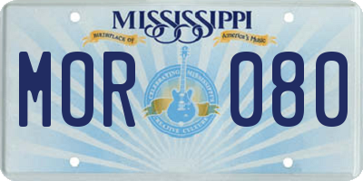 MS license plate MOR080