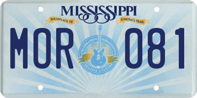 MS license plate MOR081
