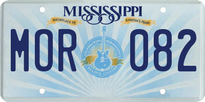 MS license plate MOR082