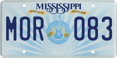 MS license plate MOR083