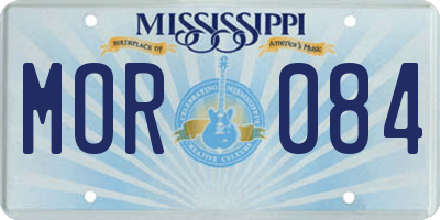 MS license plate MOR084