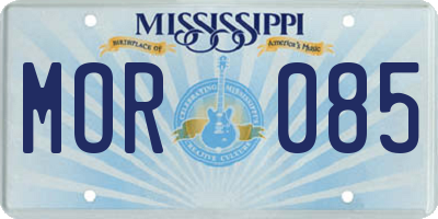 MS license plate MOR085
