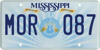 MS license plate MOR087