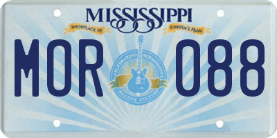 MS license plate MOR088