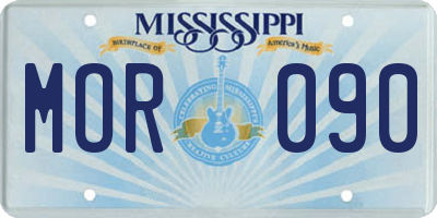 MS license plate MOR090
