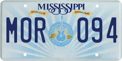 MS license plate MOR094