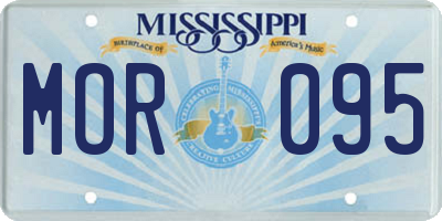 MS license plate MOR095