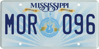 MS license plate MOR096