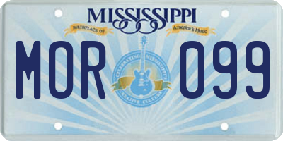 MS license plate MOR099