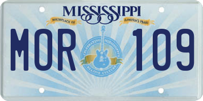 MS license plate MOR109