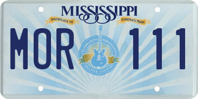 MS license plate MOR111