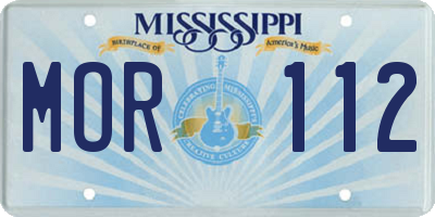 MS license plate MOR112