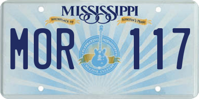 MS license plate MOR117