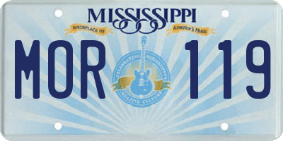 MS license plate MOR119