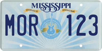 MS license plate MOR123