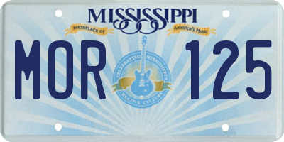 MS license plate MOR125