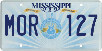 MS license plate MOR127