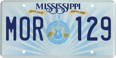 MS license plate MOR129