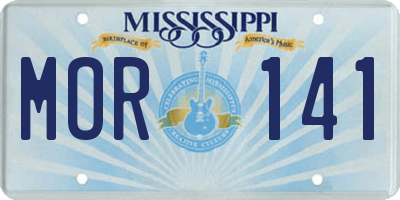 MS license plate MOR141