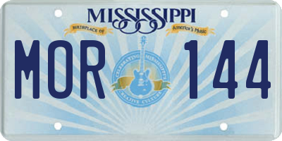 MS license plate MOR144