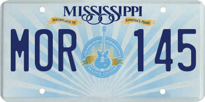 MS license plate MOR145