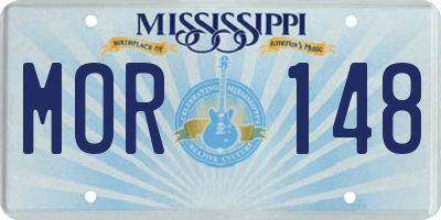 MS license plate MOR148
